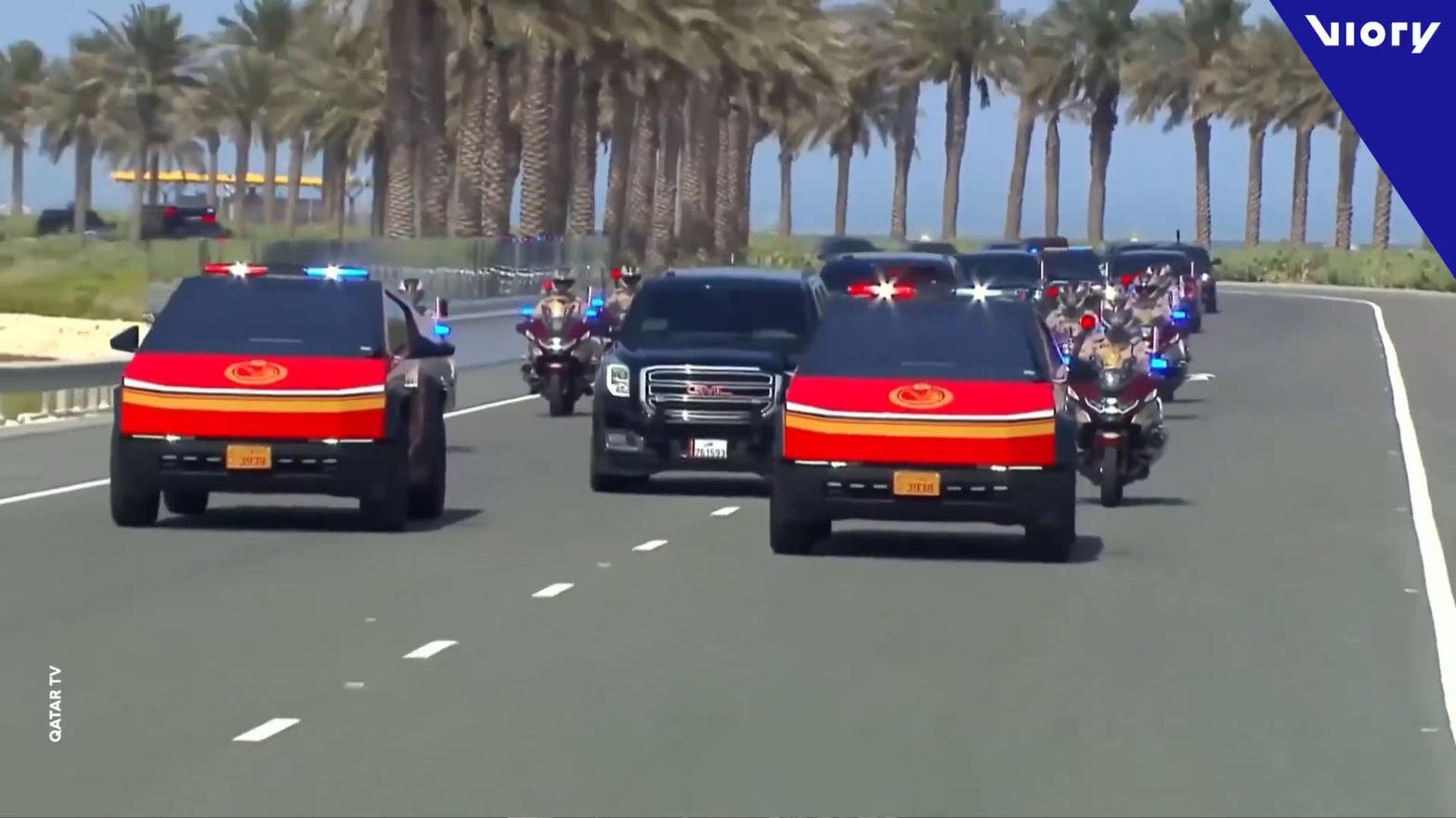 Cybertruck convoy on the road